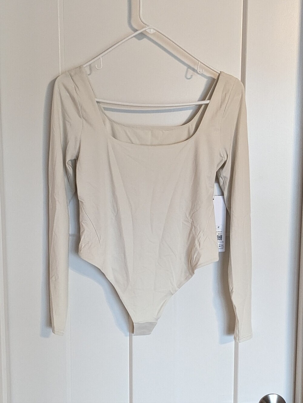 Lululemon Wundermost Square Neck Bodysuit NWT - Bone Off White sz M